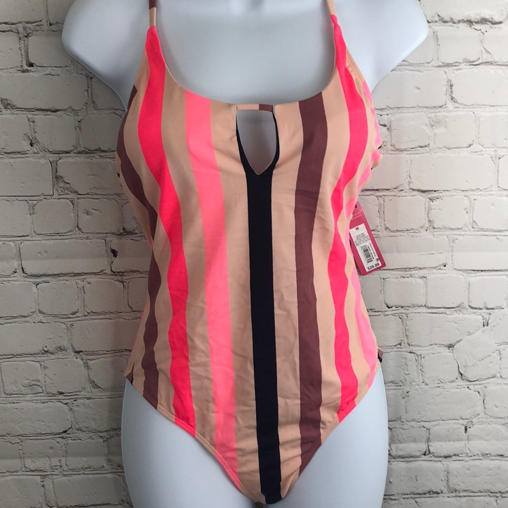 Xhilaration Striped One Piece Bathing Suit